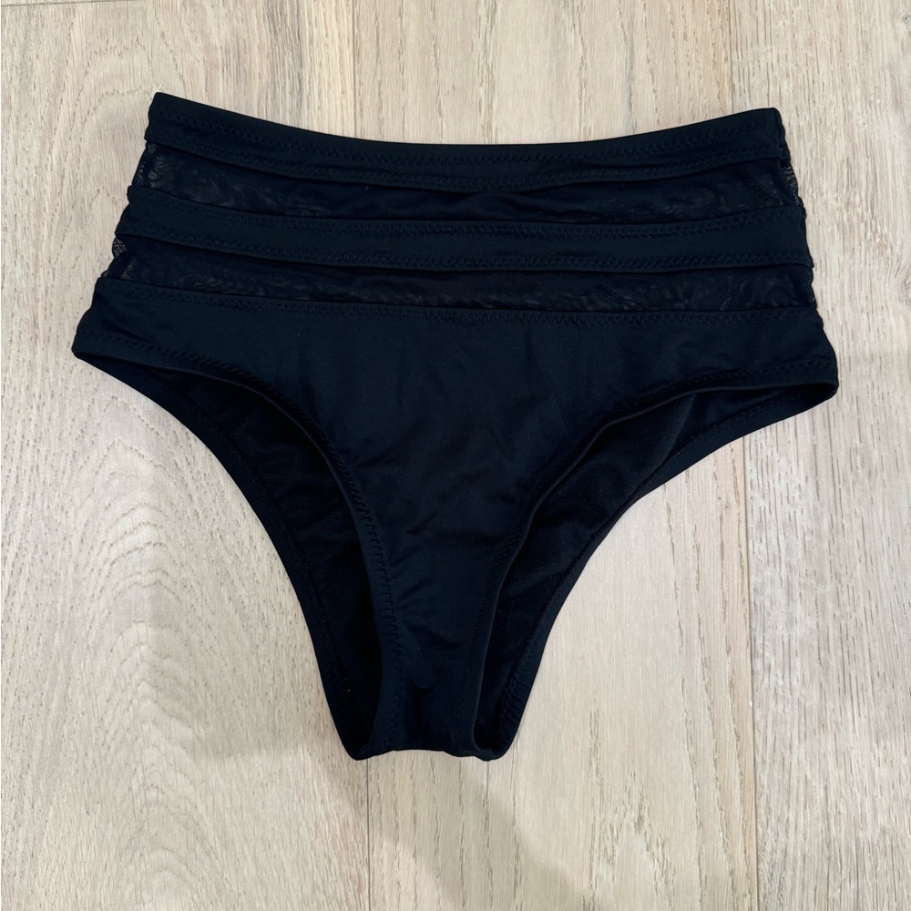 Black high rise bikini bottom